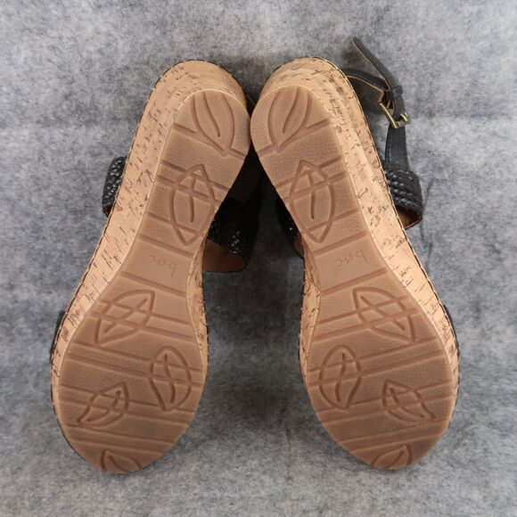 Born Concept Shoes Womens 11 Sandal Fashion Wedge Woven Straps Black Comfort boc - Picture 12 of 13
